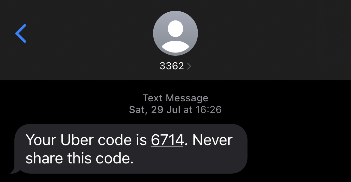 Uber Authentication Code Example